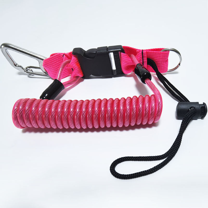 Dive Camera Lanyard, Stainless Steel Spring Cord for GoPro Action Cameras, Flashlight Safety Tether