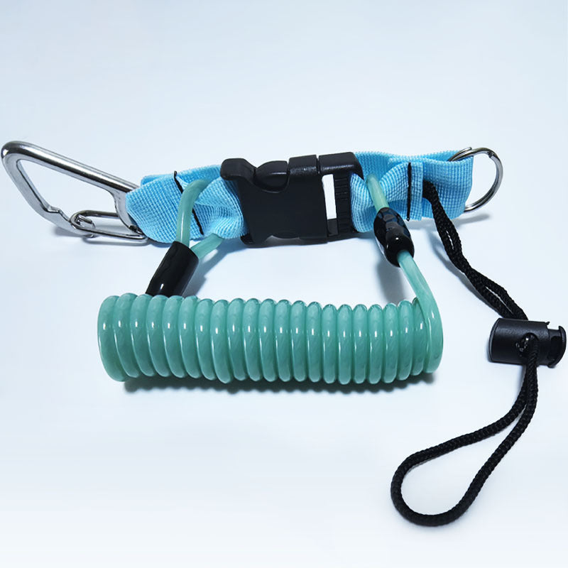 Dive Camera Lanyard, Stainless Steel Spring Cord for GoPro Action Cameras, Flashlight Safety Tether