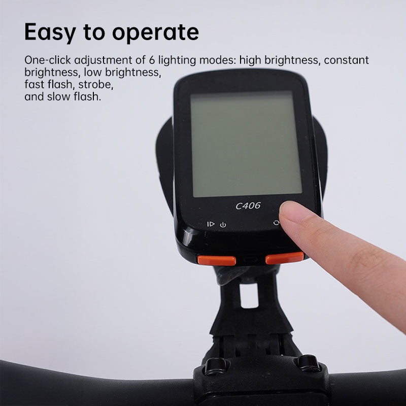 Rechargeable Bike Light - 6 Mode LED Headlight with Computer Mount, IPX6 Waterproof for Day & Night Cycling