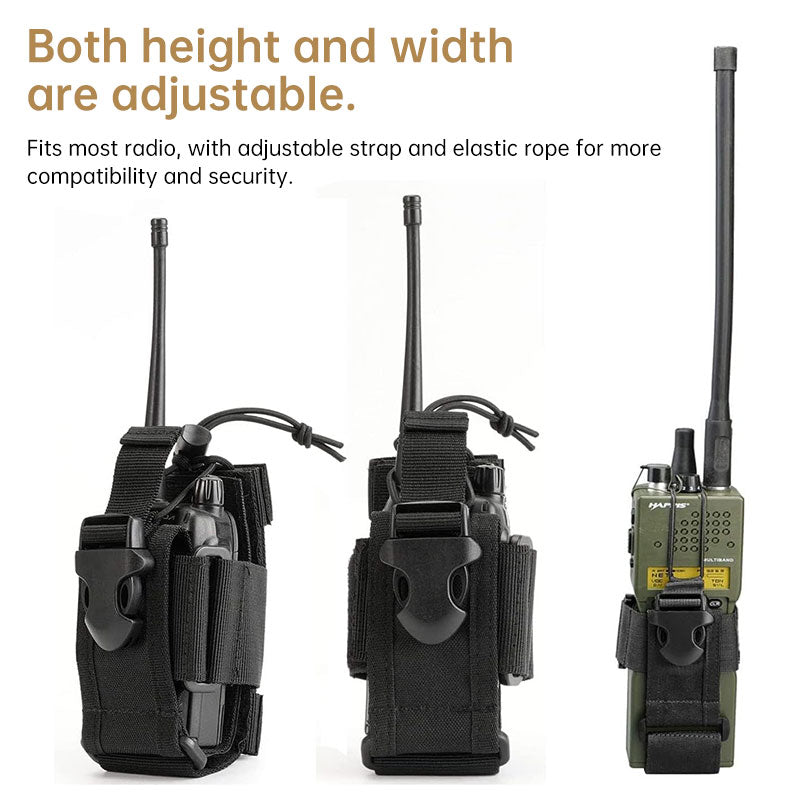 Tactical Radio Pouch with Utility Pocket - MOLLE-Compatible Waist Pack for Walkie Talkie, Hunting & Airsoft Accessories