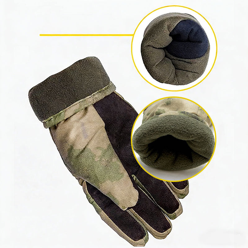 Russian military-issued VKBO 3.0 Ruins camouflage winter five-finger cold-proof gloves for tactical operations, thick version.