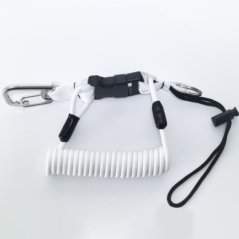 Dive Camera Lanyard, Stainless Steel Spring Cord for GoPro Action Cameras, Flashlight Safety Tether