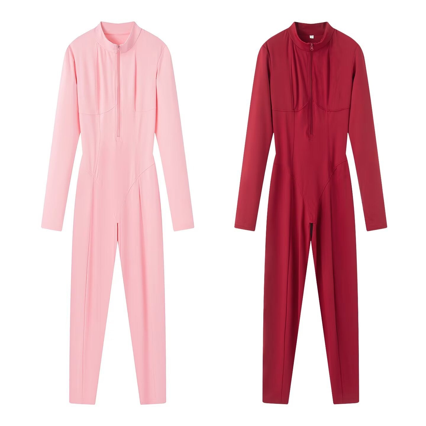 Women's 3D Shaping Fit Round Neck Long Sleeve Athletic One-Piece Yoga Suit